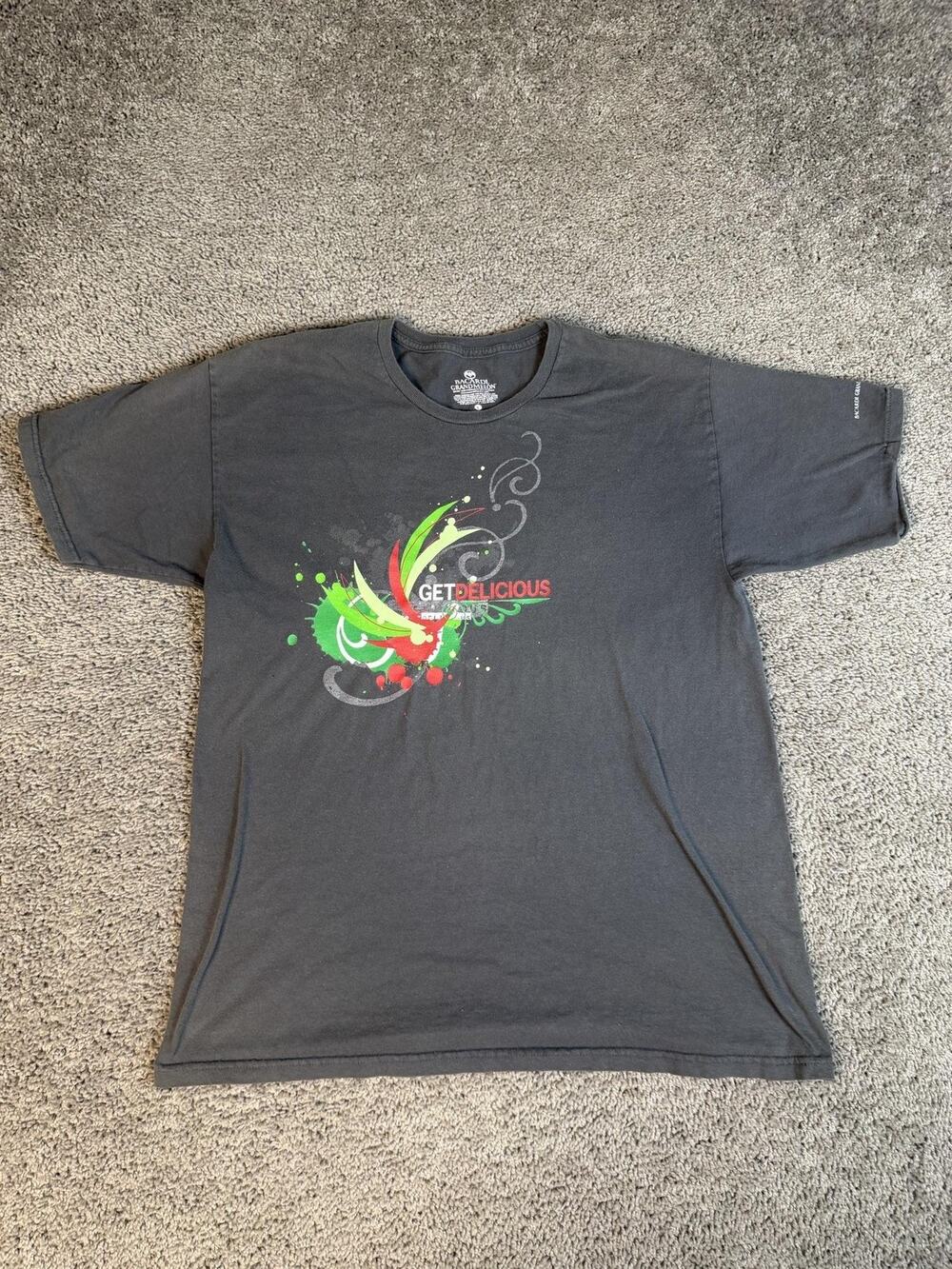 Vintage Bacardi Shirt Mens L Gray Get Delicious Grand Melon Rum Tagless Cotton